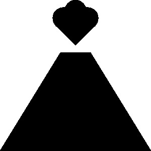 Icono de un volcán en erupción