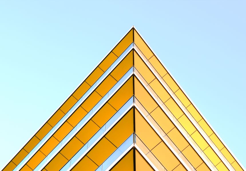abstract yellow building