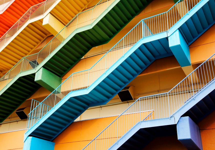 colored stairs