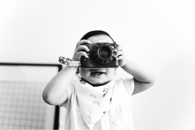 Child using a camera