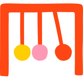 Icon of newton's cradle with three spheres