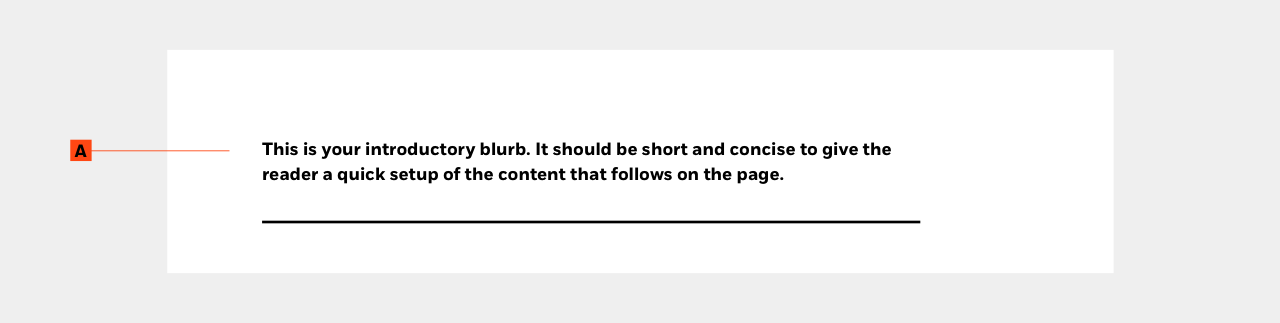 Component name: Introductory blurb 