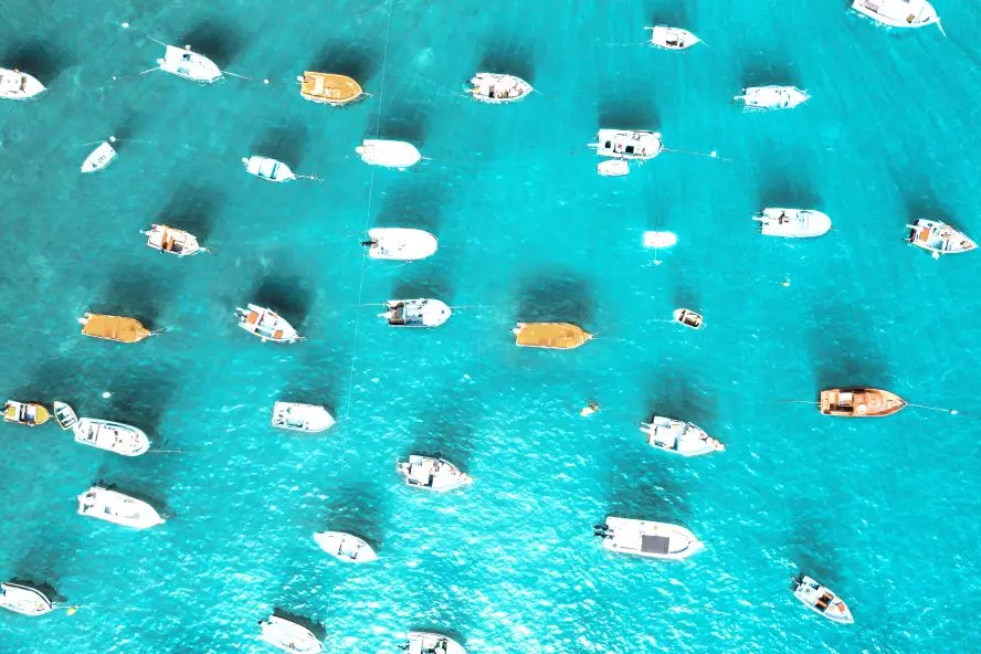 many boats floats on the sea