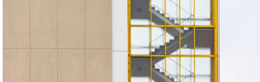 Yellow staircase.