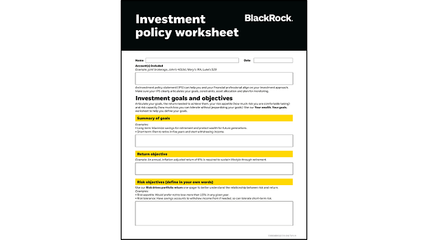 Investment policy worksheet thumbnail