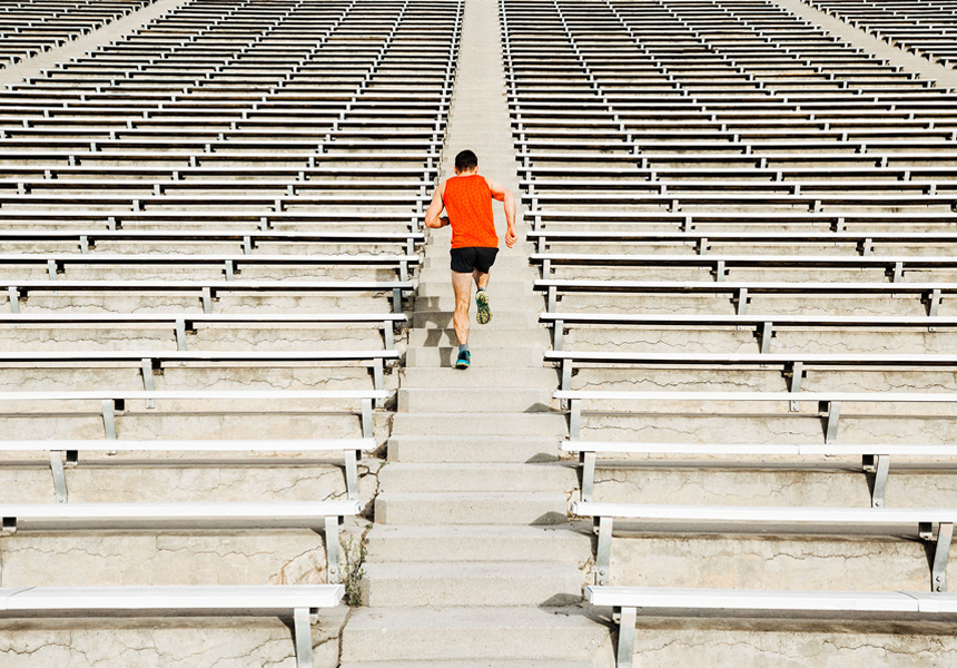 Persone running on stair