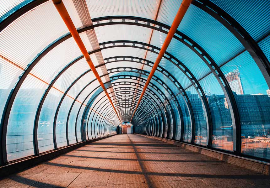 Image of glass-bottom bridge