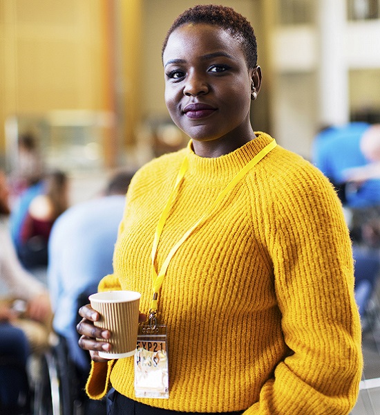 Lady holding coffee