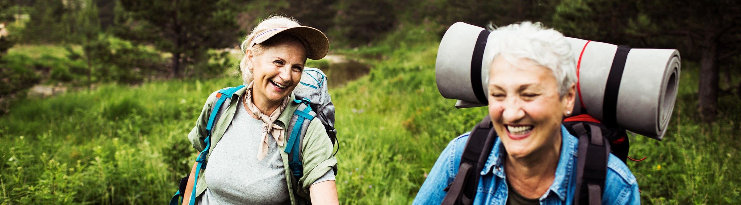 two older women going for a hike