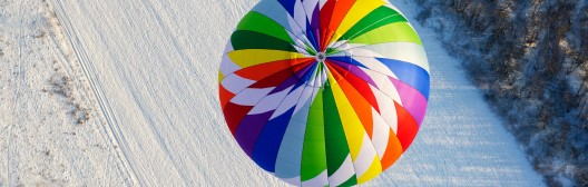 Aerial view of hot air ballon