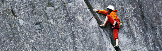 Climbing a cliff side