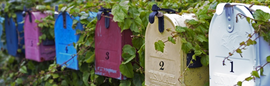Colorful mailboxes