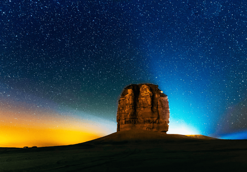 sunrise sky rock in the evening image