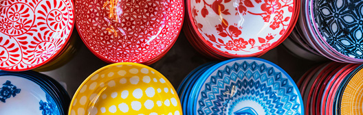 Multiple colored bowls