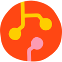 An illustration of a circle with circuits