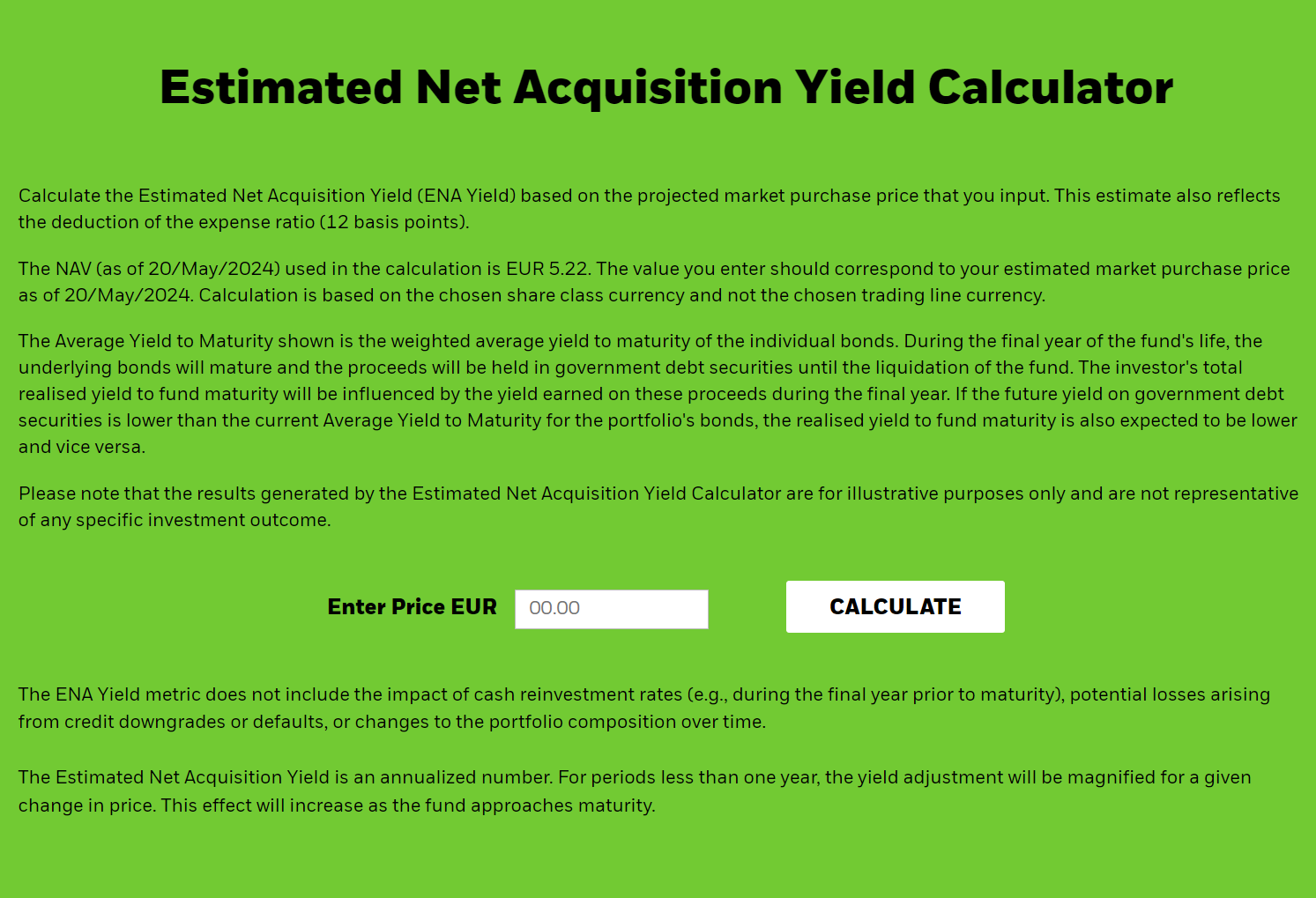 Image of Estimated Net Acquisition Yield Calculator