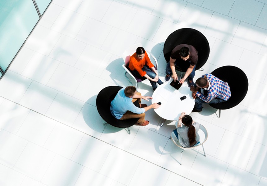 people collaborating at a table