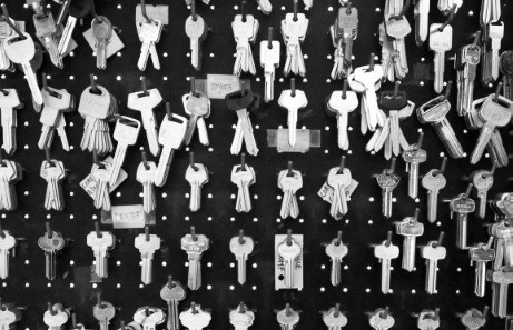 Image of keys hung up on a wall