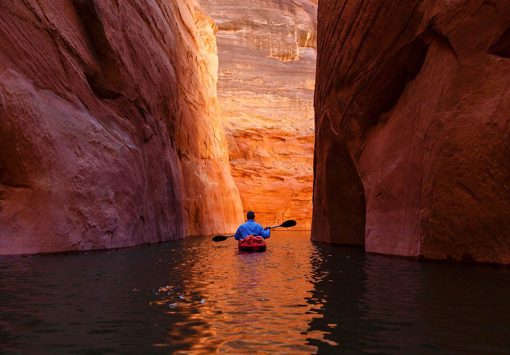 Man riding kayak